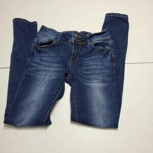 Bus Stop Womens Slim Skinny Jeans‎ Blue Dark Wash Stretch Whiskered Denim 1/25